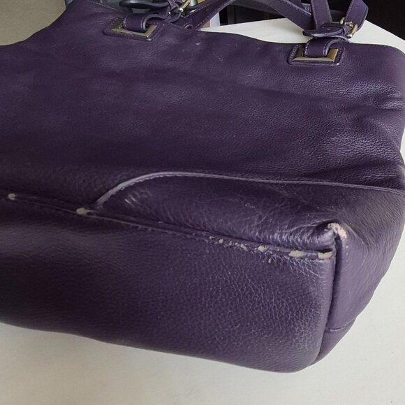 Purple Leather Shoulder Bag/Purse - Picture 8 of 13